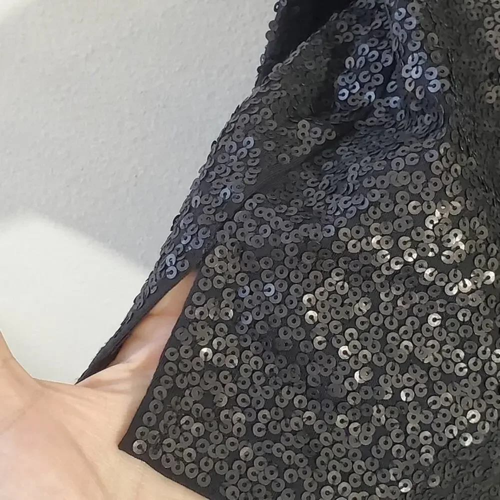 J. Crew‎ black sequined shirt size small